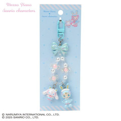Japan Sanrio × Mezzo Piano Original Phone Holder Keychain with Key Ring Charm - Cinnamoroll : Rabbit