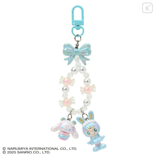 Japan Sanrio × Mezzo Piano Original Phone Holder Keychain with Key Ring Charm - Cinnamoroll : Rabbit - 2