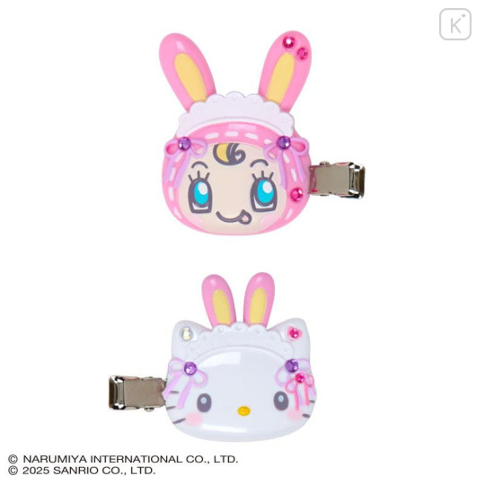 Japan Sanrio × Mezzo Piano Original Hair Clip Set - Hello Kitty : Rabbit - 2