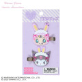 Japan Sanrio × Mezzo Piano Original Hair Clip Set - Kuromi : Rabbit - 1