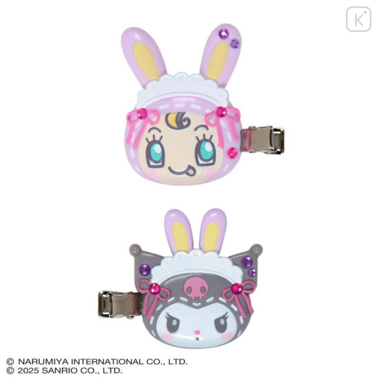 Japan Sanrio × Mezzo Piano Original Hair Clip Set - Kuromi : Rabbit - 2