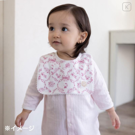 Japan Sanrio Original Square Bib - Hello Kitty : Sanrio Baby Elegant Floral - 6