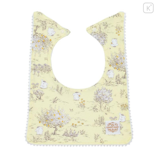 Japan Sanrio Original Square Bib - Pompompurin : Sanrio Baby Elegant Botanical - 1