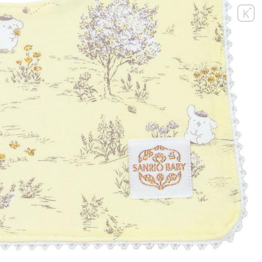 Japan Sanrio Original Square Bib - Pompompurin : Sanrio Baby Elegant Botanical - 4