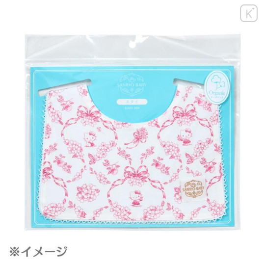 Japan Sanrio Original Square Bib - Kuromi : Sanrio Baby Elegant Floral Purple - 3