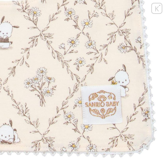 Japan Sanrio Original Square Bib - Pochacco : Sanrio Baby Elegant Botanical - 4