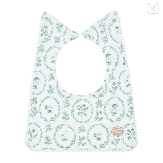 Japan Sanrio Original Square Bib - Keroppi : Sanrio Baby Elegant Floral - 1