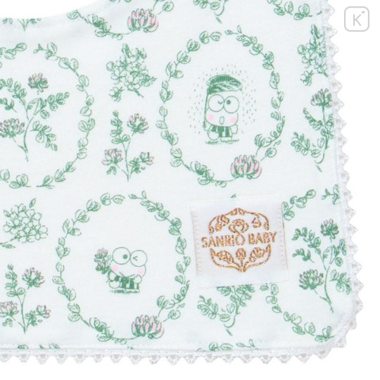 Japan Sanrio Original Square Bib - Keroppi : Sanrio Baby Elegant Floral - 4