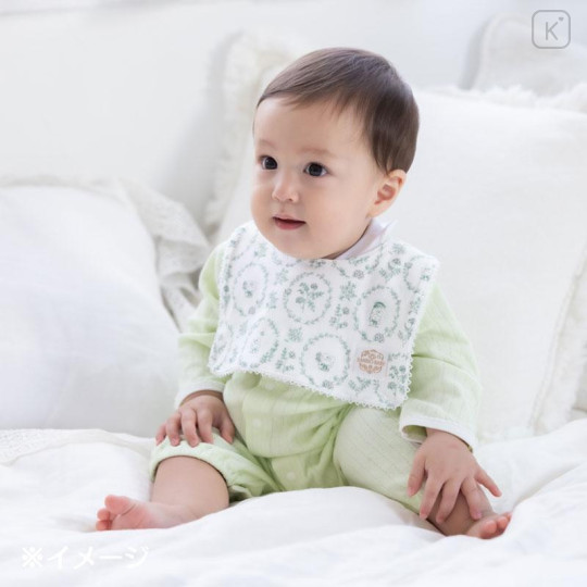 Japan Sanrio Original Square Bib - Keroppi : Sanrio Baby Elegant Floral - 6