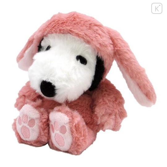 Japan Peanuts Plush Toy - Snoopy : Lop Ear Bunny Pink - 1