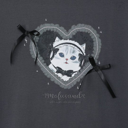 Japan Mofusand Balletcore T-shirt (M) - Ribbon Cat Black - 6