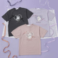 Japan Mofusand Balletcore T-shirt (M) - Ribbon Cat Purple - 4