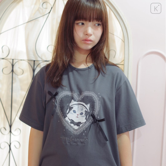 Japan Mofusand Balletcore T-shirt (L) - Ribbon Cat Black - 2