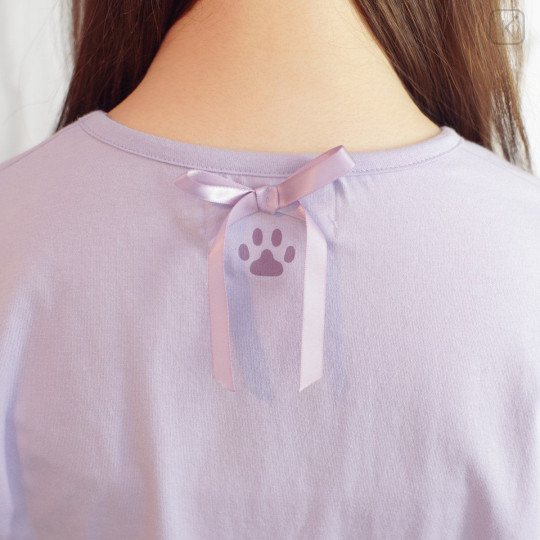 Japan Mofusand Balletcore T-shirt (L) - Ribbon Cat Purple - 3