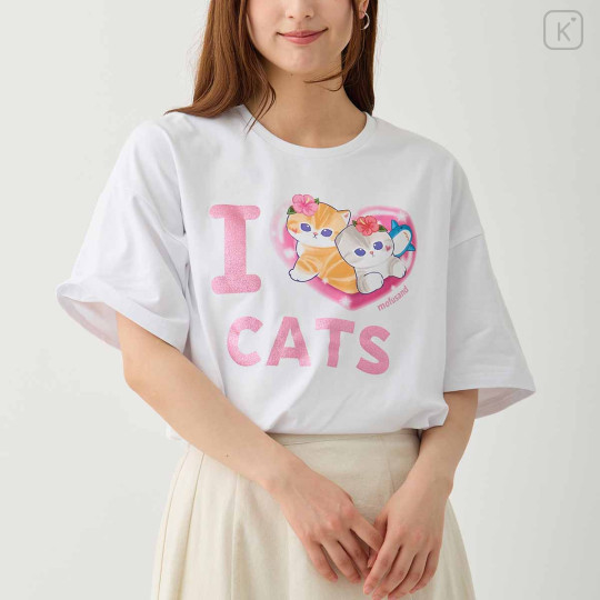 Japan Mofusand T-shirt - I Love Cats White - 4