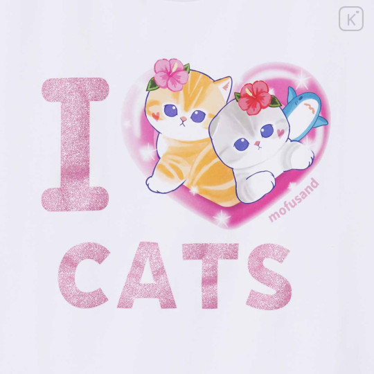 Japan Mofusand T-shirt - I Love Cats White - 7