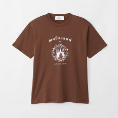 Japan Mofusand College Style T-shirt (M) - Strawberry Cat Burgundy