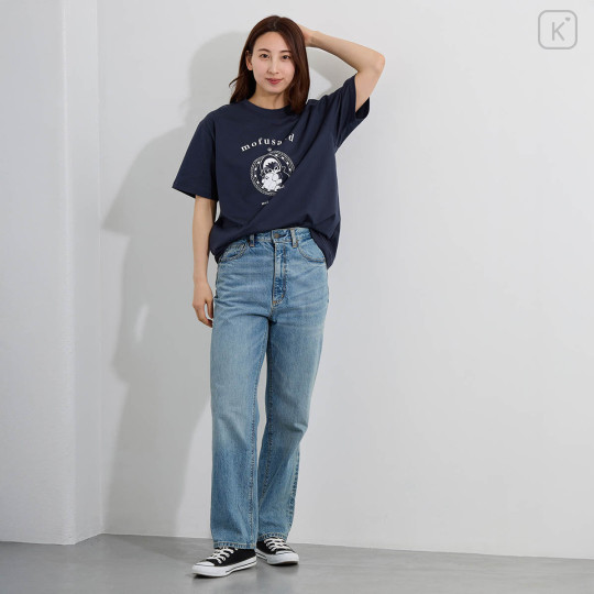 Japan Mofusand College Style T-shirt (XL) - Shark Cat Navy - 3