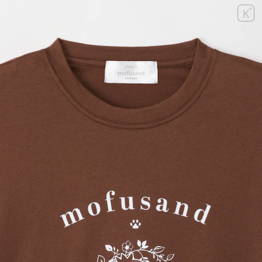 Japan Mofusand College Style T-shirt (XL) - Strawberry Cat Burgundy - 8