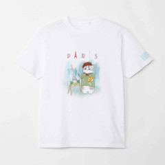 Japan Mofusand T-shirt (M) - Mofumofu Journey Paris White