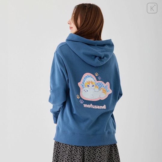 Japan Mofusand Zip Hoodie (L) - Shark Cat Dark Blue - 5