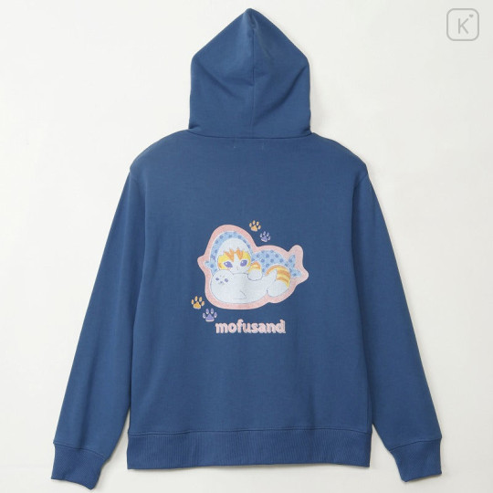 Japan Mofusand Zip Hoodie (L) - Shark Cat Dark Blue - 7