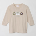 Japan Mofusand 3/4 Sleeve T-Shirt (M) - Silver Tabby Sand Beige - 1