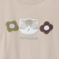 Japan Mofusand 3/4 Sleeve T-Shirt (L) - Silver Tabby Sand Beige - 7