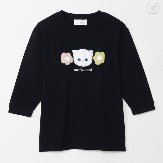 Japan Mofusand 3/4 Sleeve T-Shirt (M) - White Cat Black - 4