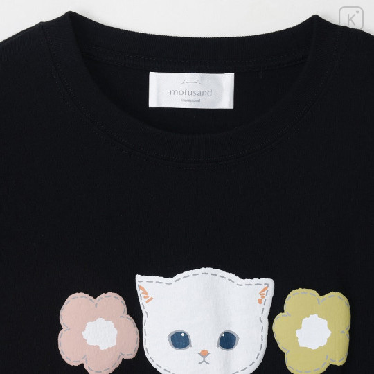 Japan Mofusand 3/4 Sleeve T-Shirt (M) - White Cat Black - 6