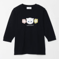 Japan Mofusand 3/4 Sleeve T-Shirt (L) - White Cat Black - 4