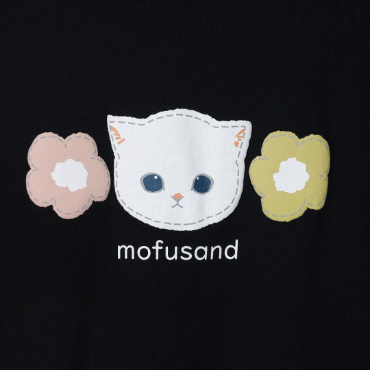 Japan Mofusand 3/4 Sleeve T-Shirt (L) - White Cat Black - 7