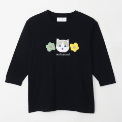 Japan Mofusand 3/4 Sleeve T-Shirt (M) - Brown Cat Black