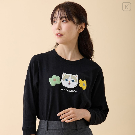 Japan Mofusand 3/4 Sleeve T-Shirt (M) - Brown Cat Black - 3