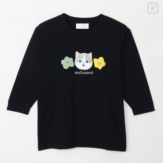 Japan Mofusand 3/4 Sleeve T-Shirt (L) - Brown Cat Black - 1
