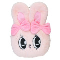 Japan Esther Bunny Plush Pass Case with Reel - Face Pink - 1