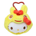 Japan Sanrio Mini Plush Pouch with Carabiner - Hello Kitty : Rody Bounce Horse Yellow - 1