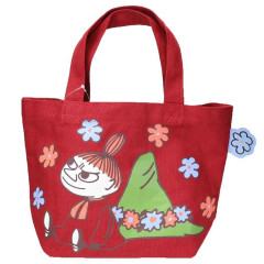 Japan Moomin Mini Tote Bag - Little My & Snufkin : Flower Red