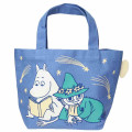 Japan Moomin Mini Tote Bag - Moomintroll & Snufkin : Meteor Blue - 1