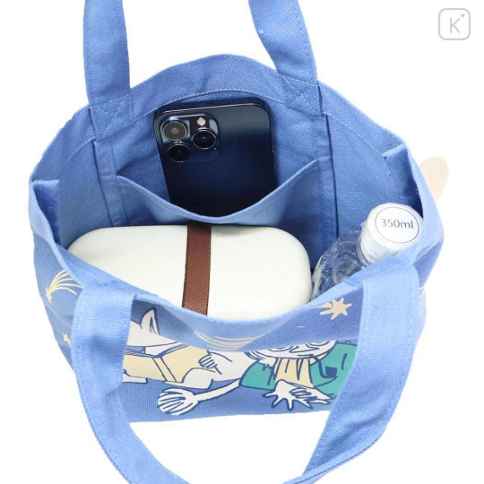 Japan Moomin Mini Tote Bag - Moomintroll & Snufkin : Meteor Blue - 3