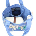 Japan Moomin Mini Tote Bag - Moomintroll & Snufkin : Meteor Blue - 3