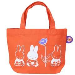 Japan Miffy Mini Tote Bag - Miffy : Flower Orange White