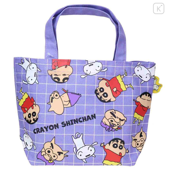 Japan Crayon Shin-chan Mini Tote Bag - Shinnosuke Nohara & Shiro : Light Purple - 1