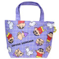 Japan Crayon Shin-chan Mini Tote Bag - Shinnosuke Nohara & Shiro : Light Purple - 1