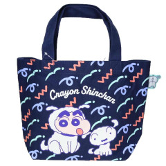 Japan Crayon Shin-chan Mini Tote Bag - Shinnosuke Nohara & Shiro : Navy