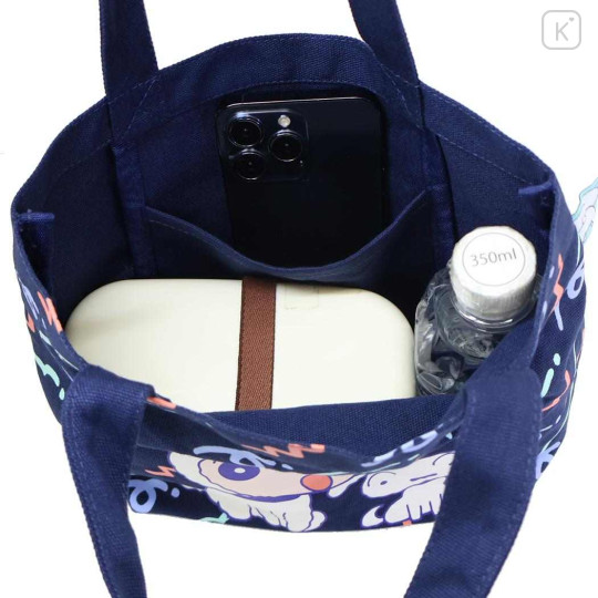 Japan Crayon Shin-chan Mini Tote Bag - Shinnosuke Nohara & Shiro : Navy - 3