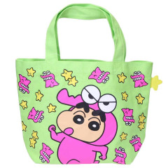 Japan Crayon Shin-chan Mini Tote Bag - Shinnosuke Nohara & Shiro : Choco Neon Green