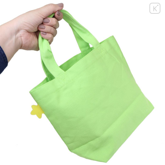 Japan Crayon Shin-chan Mini Tote Bag - Shinnosuke Nohara & Shiro : Choco Neon Green - 2