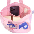 Japan Crayon Shinchan × Sanrio Mini Tote Bag - Badtz-maru & Shinnosuke Nohara : Light Pink - 3