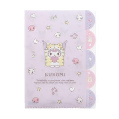 Japan Sanrio 5 Pockets A4 Clear File - Kuromi : Onesie Tiger